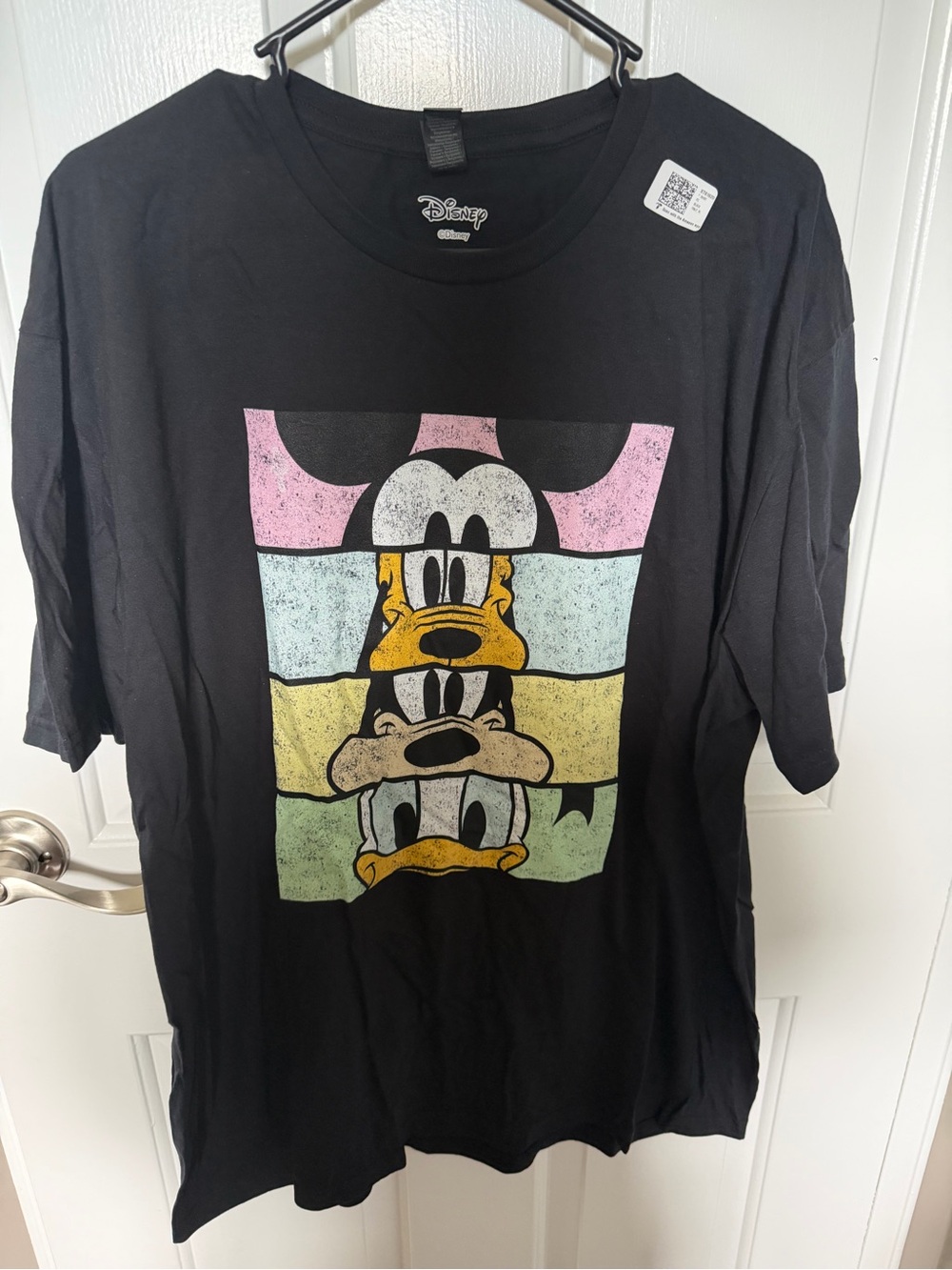 Disney Men’s Black Short-Sleeve Tee with Stacked Character Panels